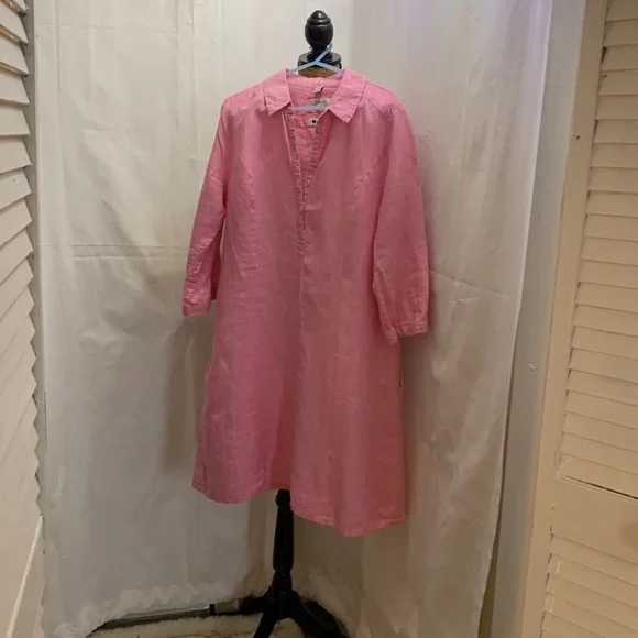 MaLvin Hamburg Germany I Live Kinen Pink Linen Dress - Picture 3 of 4